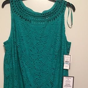 Green dress with lace